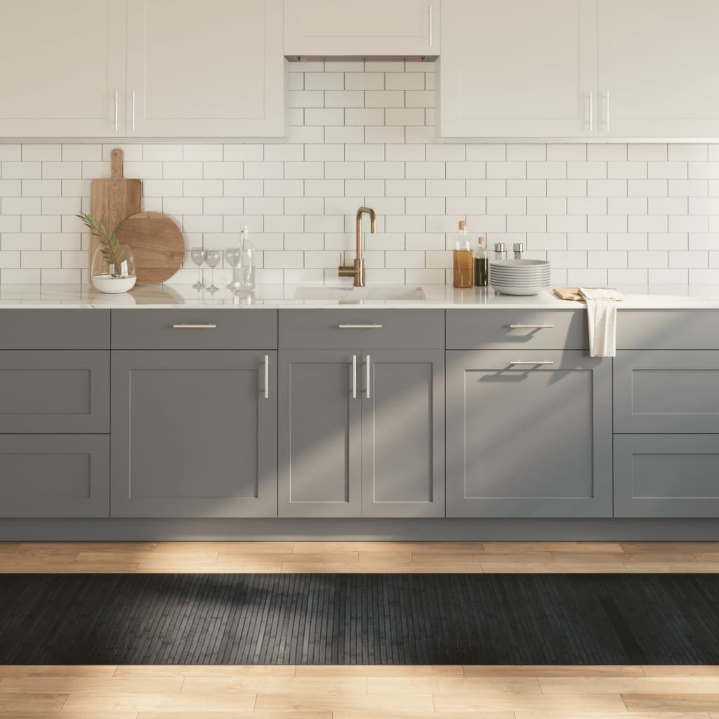 vidaXL Vloerkleed rechthoekig 60x100 cm bamboe zwart