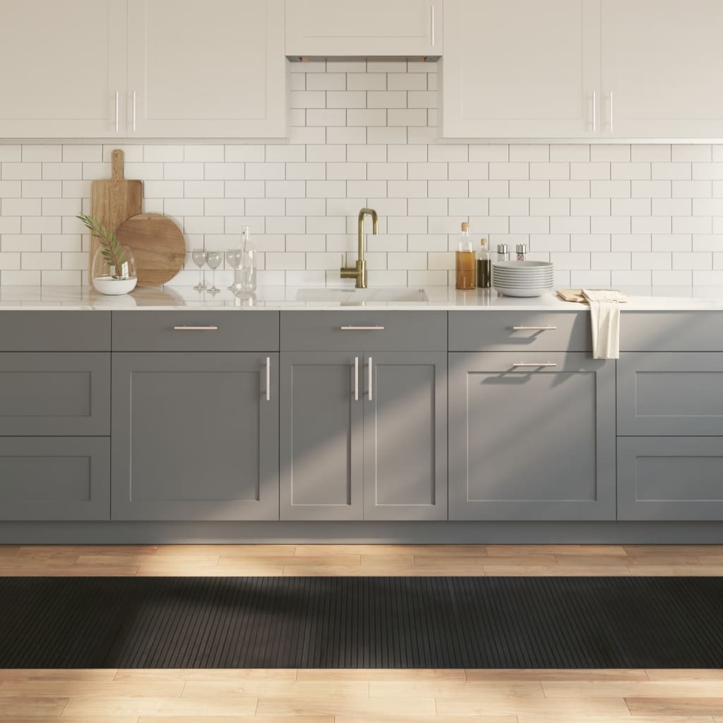 vidaXL Vloerkleed rechthoekig 60x100 cm bamboe zwart