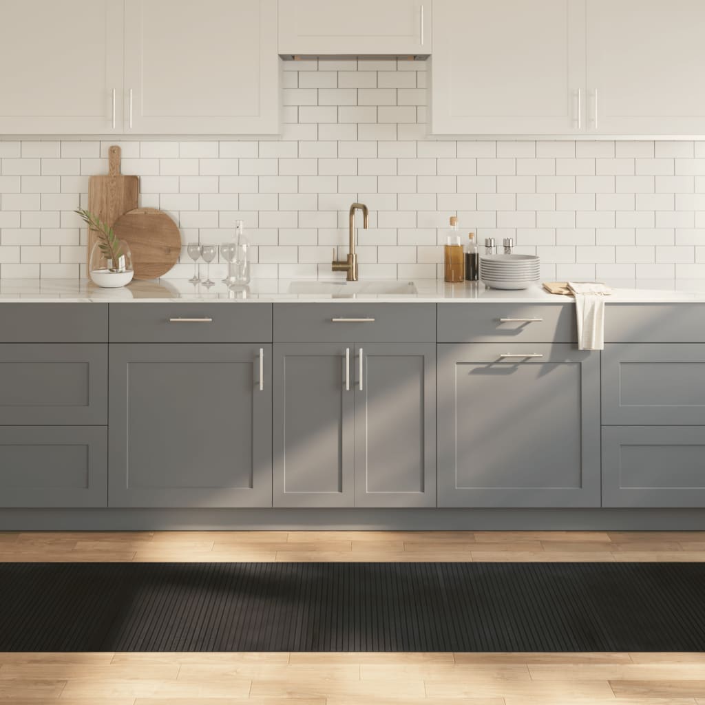 vidaXL Vloerkleed rechthoekig 60x100 cm bamboe zwart