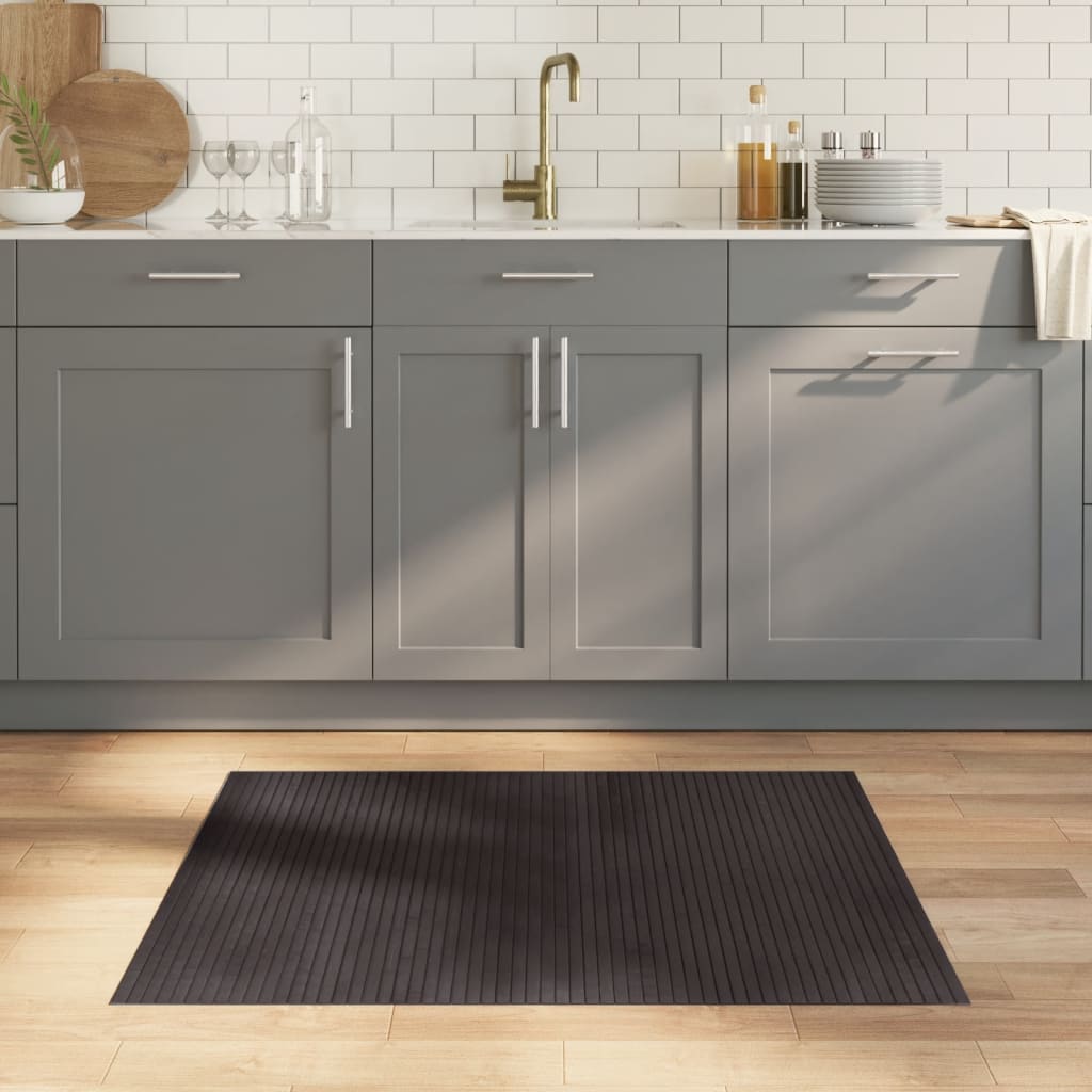 vidaXL Vloerkleed rechthoekig 60x100 cm bamboe zwart