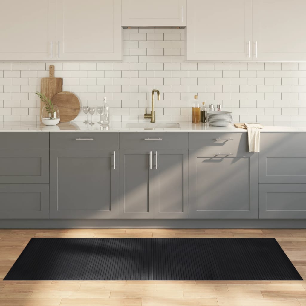 vidaXL Vloerkleed rechthoekig 60x100 cm bamboe zwart