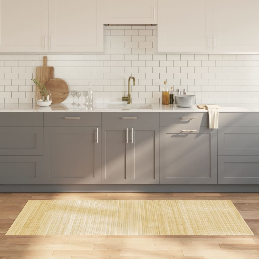 vidaXL Vloerkleed rechthoekig 60x100 cm bamboe zwart