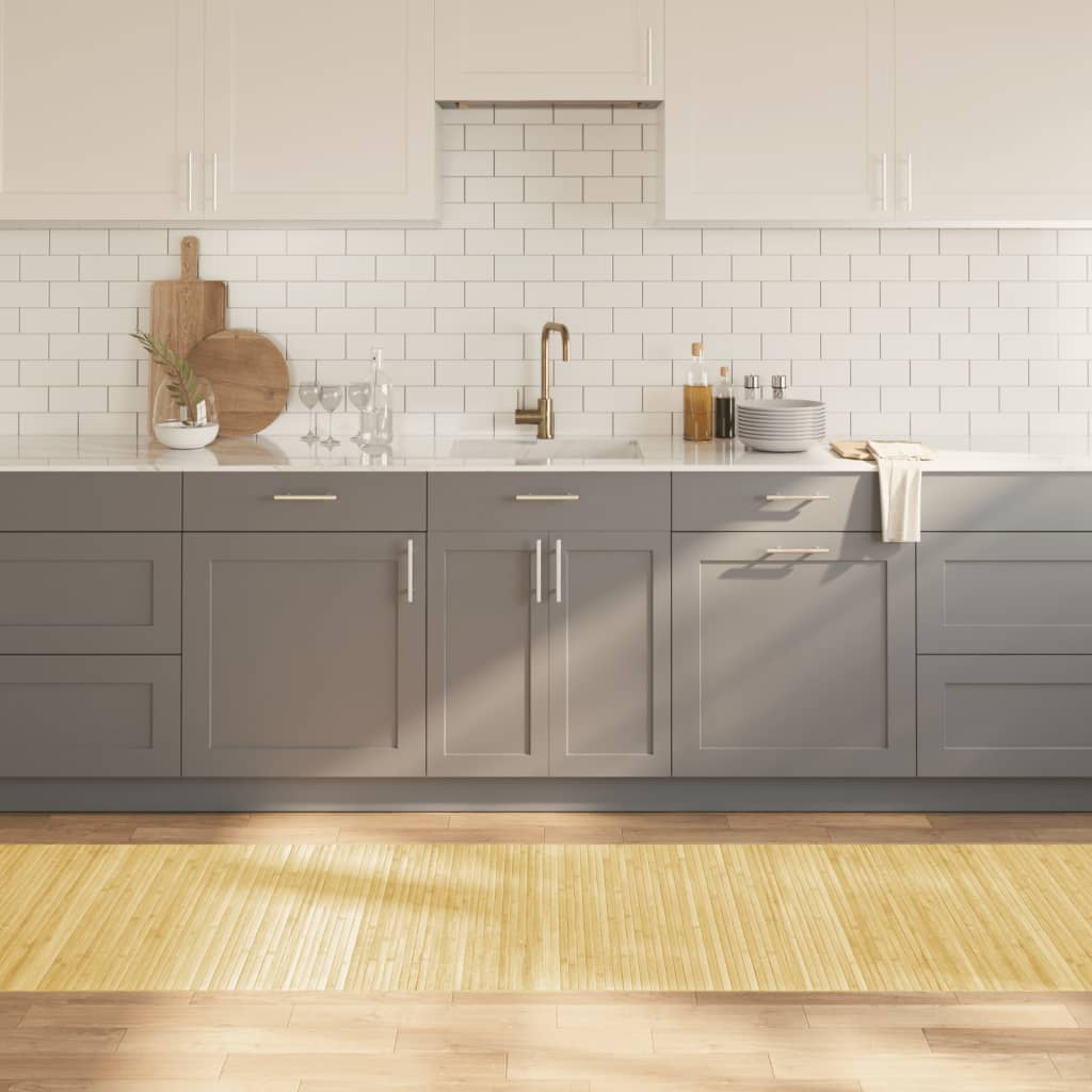 vidaXL Vloerkleed rechthoekig 60x100 cm bamboe zwart