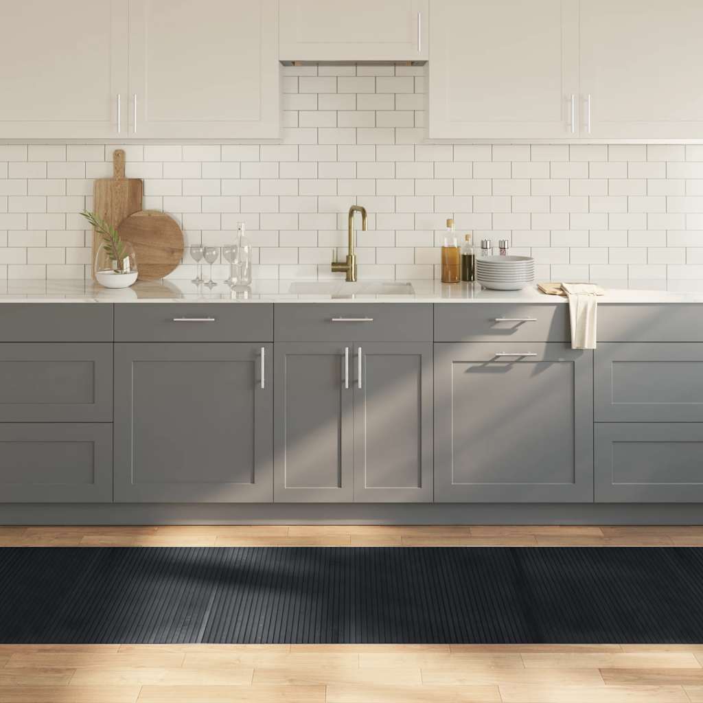vidaXL Vloerkleed rechthoekig 60x100 cm bamboe zwart