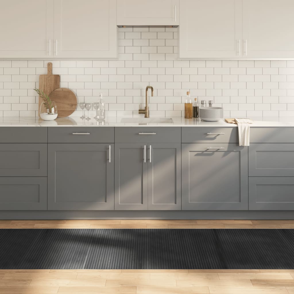 vidaXL Vloerkleed rechthoekig 60x100 cm bamboe zwart