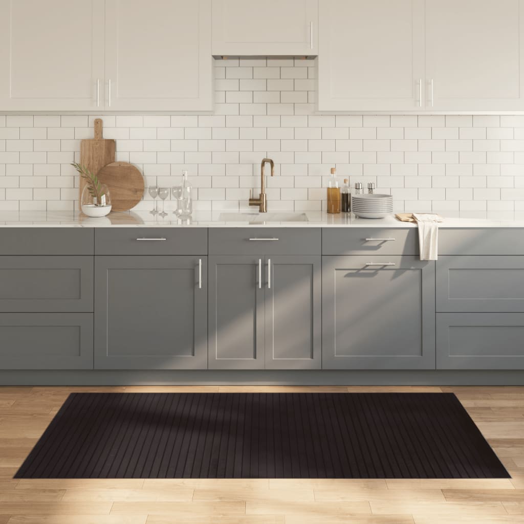 vidaXL Vloerkleed rechthoekig 60x100 cm bamboe zwart