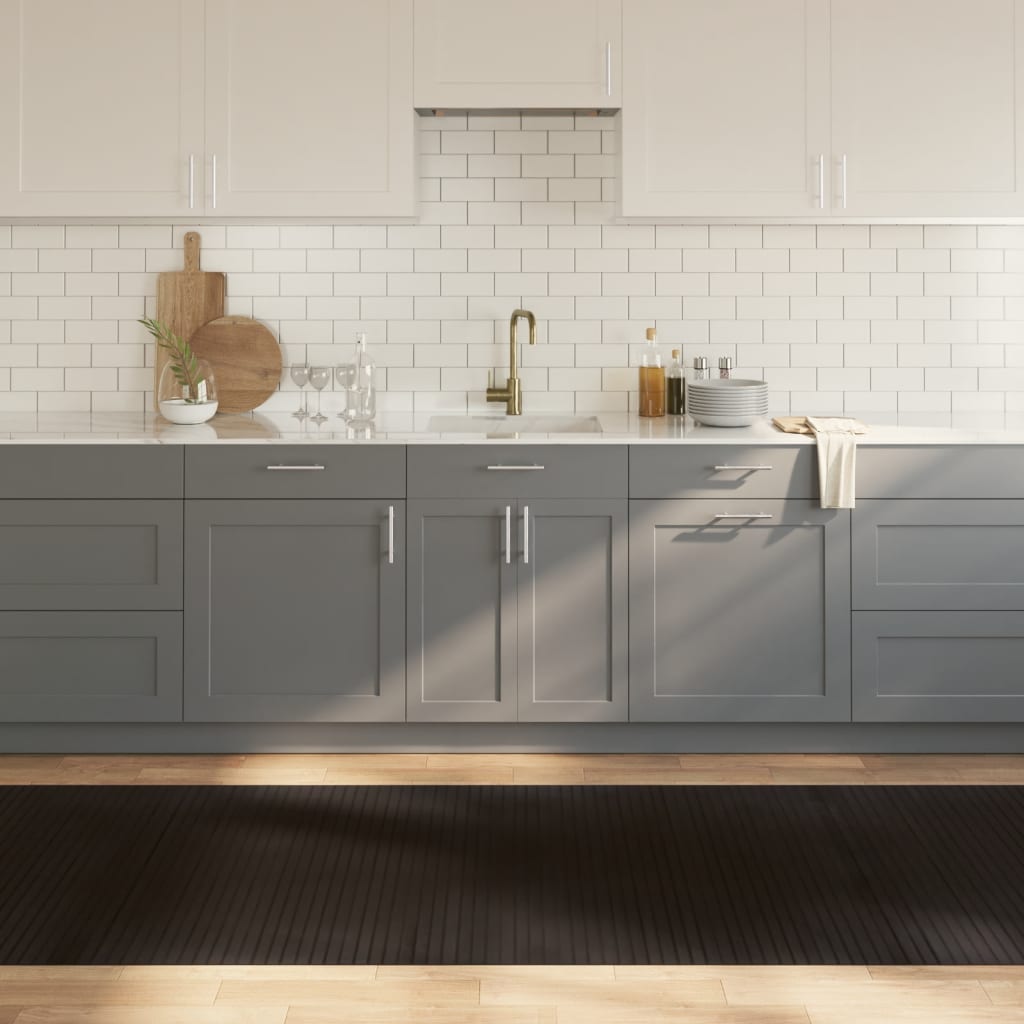 vidaXL Vloerkleed rechthoekig 60x100 cm bamboe zwart