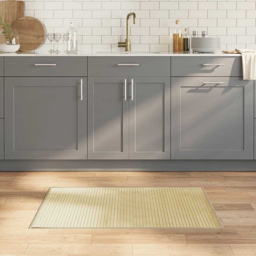 vidaXL Vloerkleed rechthoekig 60x100 cm bamboe zwart