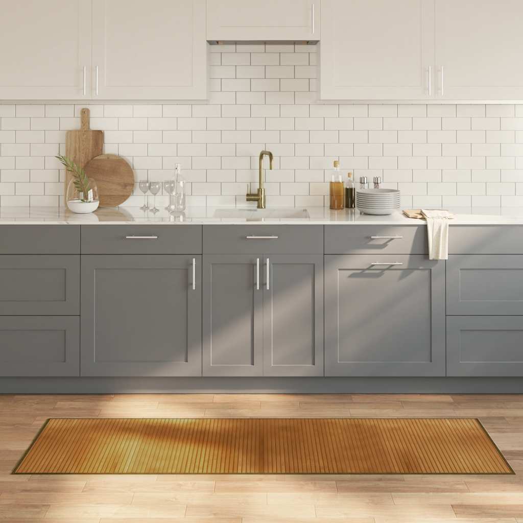 vidaXL Vloerkleed rechthoekig 60x100 cm bamboe zwart