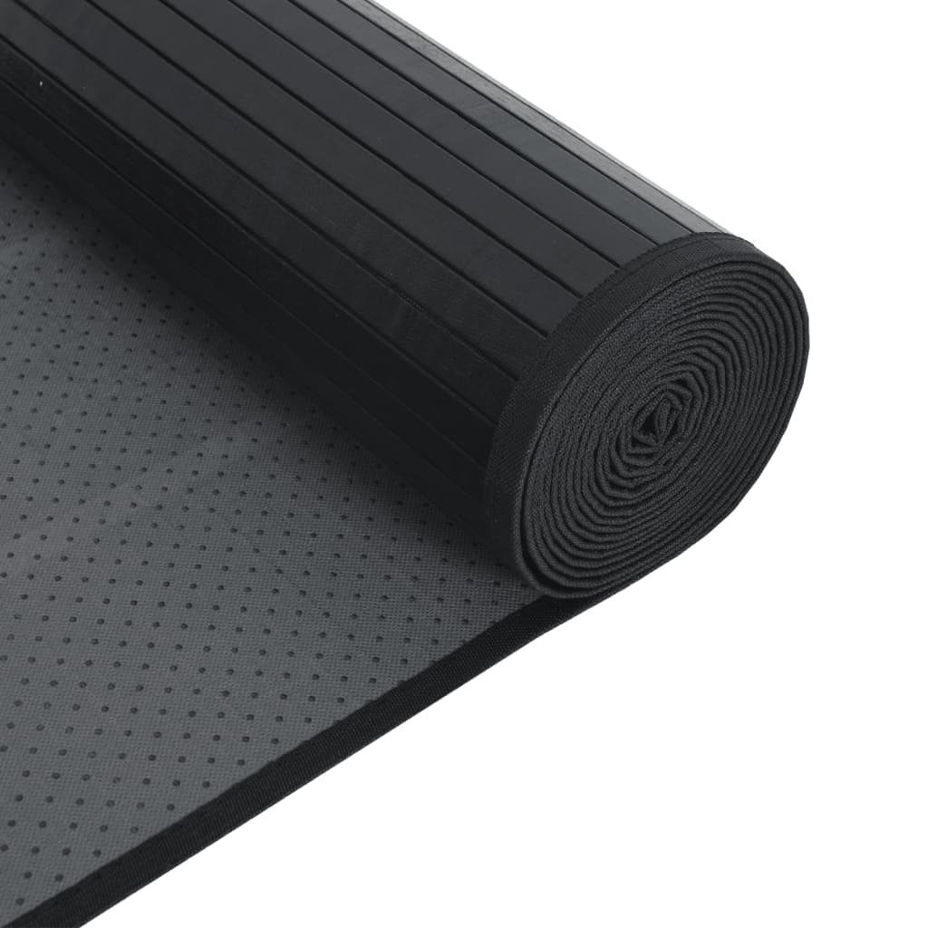 vidaXL Vloerkleed rechthoekig 60x100 cm bamboe zwart