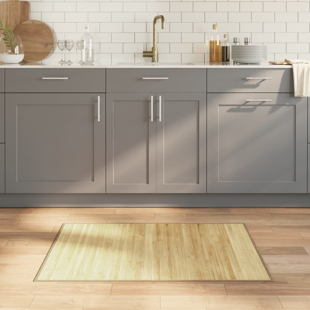 vidaXL Vloerkleed rechthoekig 60x100 cm bamboe zwart