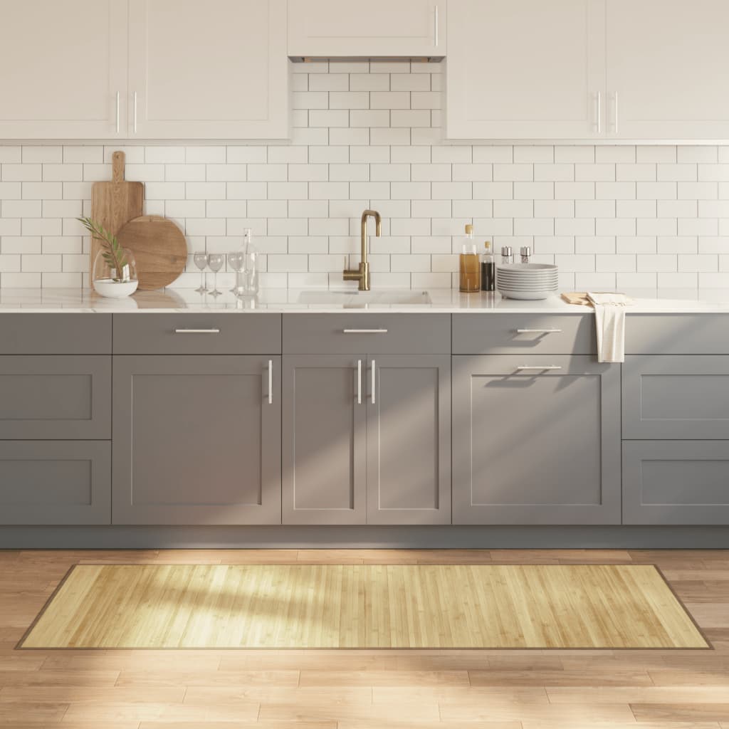 vidaXL Vloerkleed rechthoekig 60x100 cm bamboe zwart