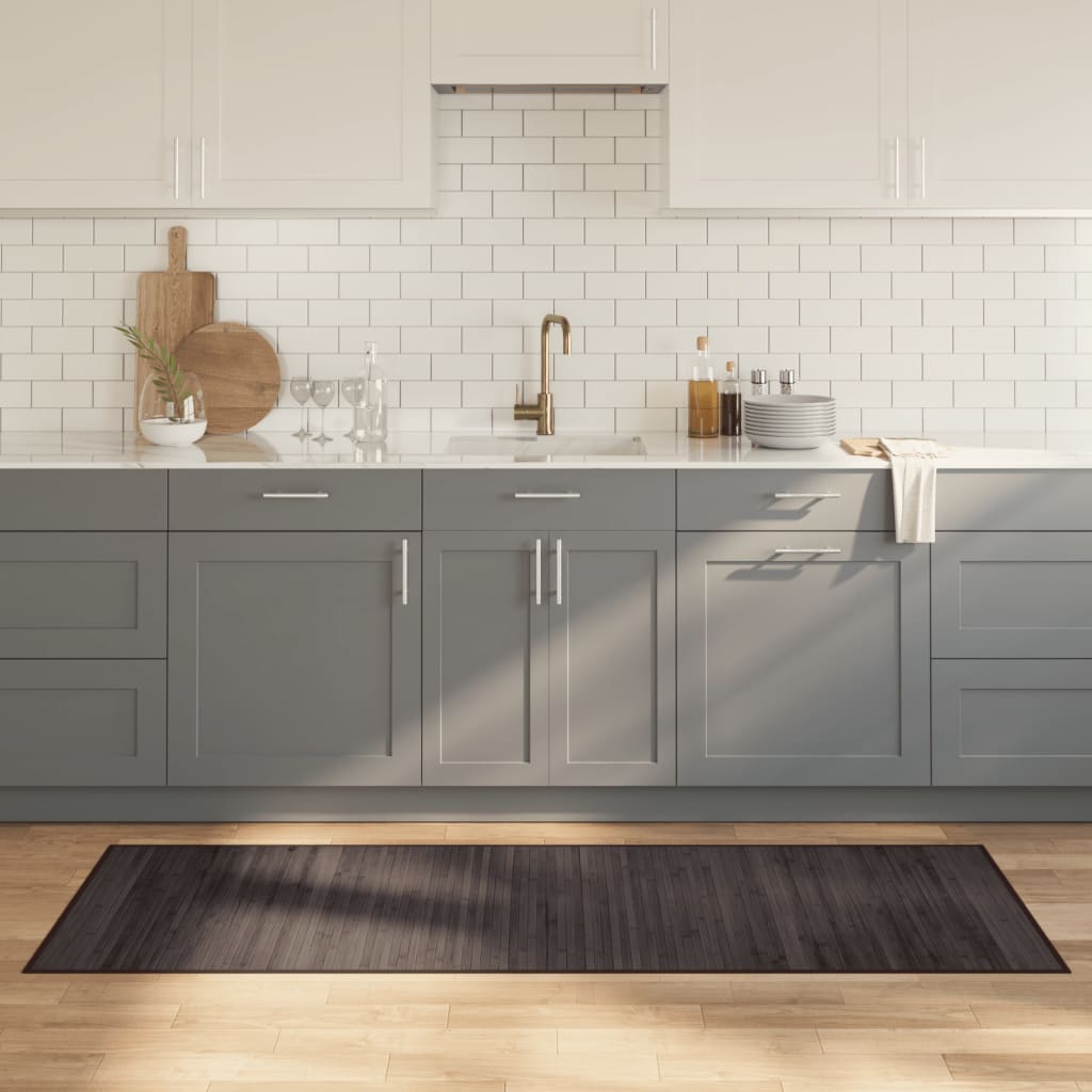 vidaXL Vloerkleed rechthoekig 60x100 cm bamboe zwart