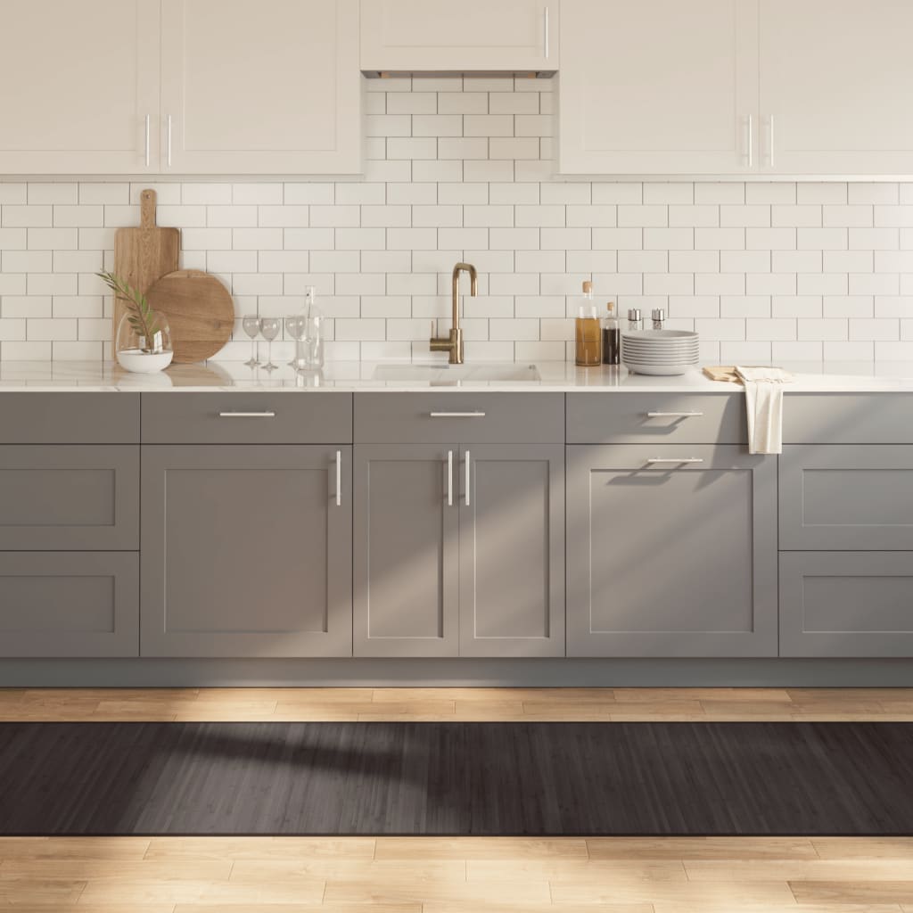 vidaXL Vloerkleed rechthoekig 60x100 cm bamboe zwart