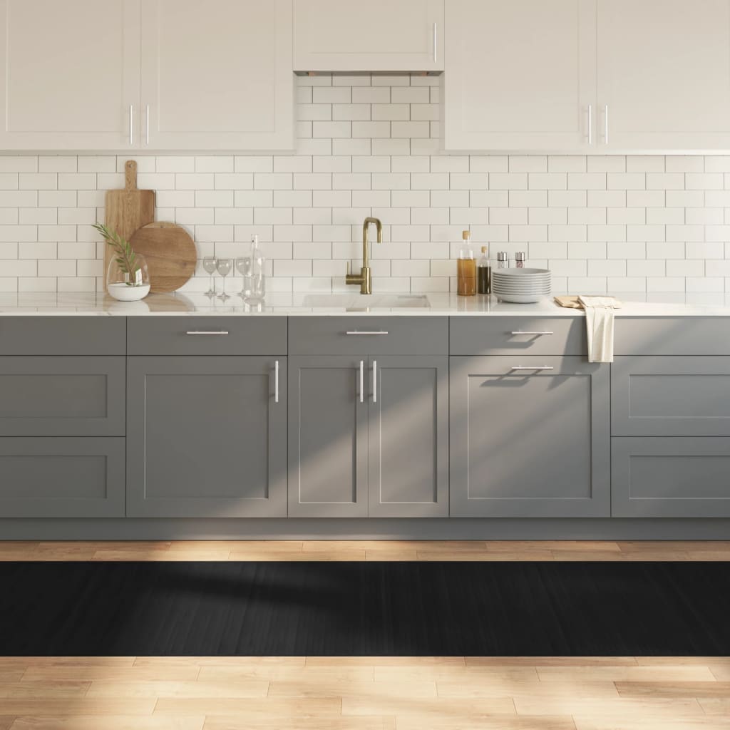 vidaXL Vloerkleed rechthoekig 60x100 cm bamboe zwart
