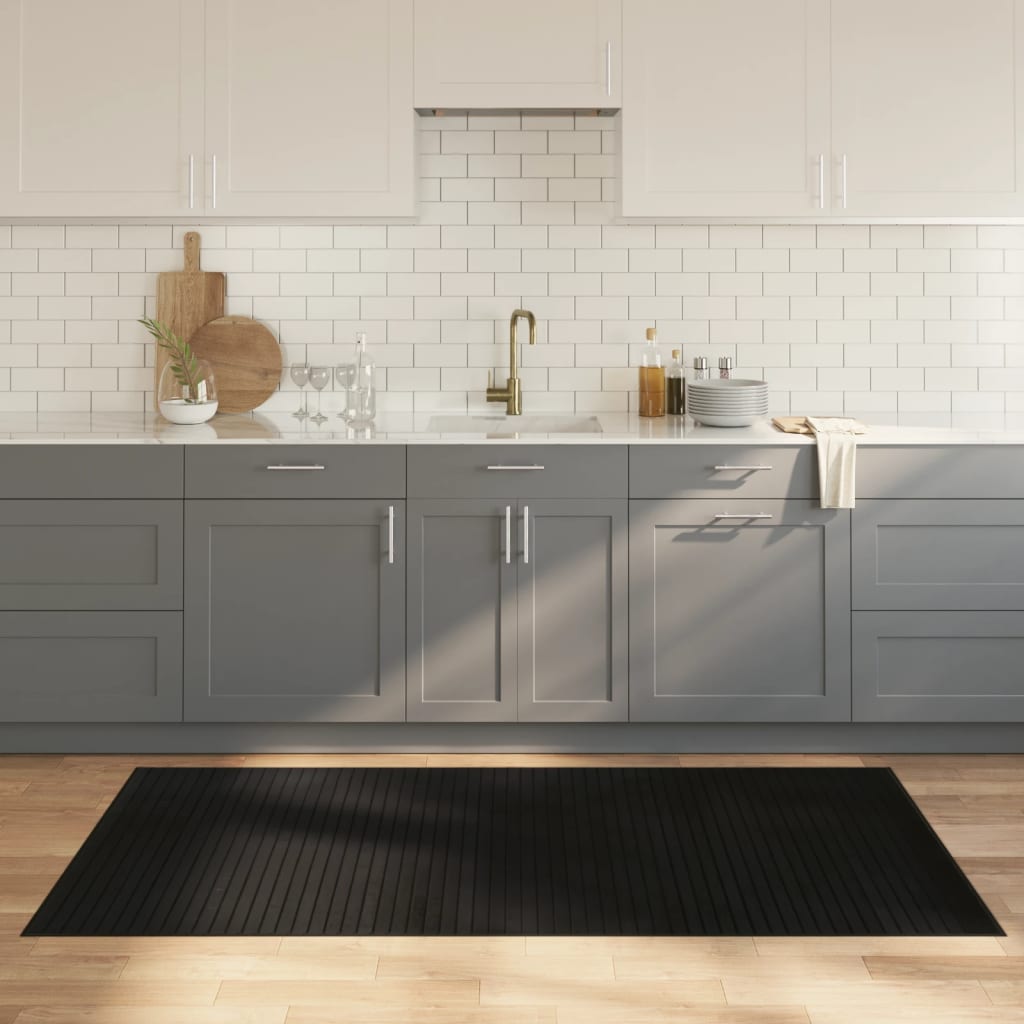 vidaXL Vloerkleed rechthoekig 60x100 cm bamboe zwart