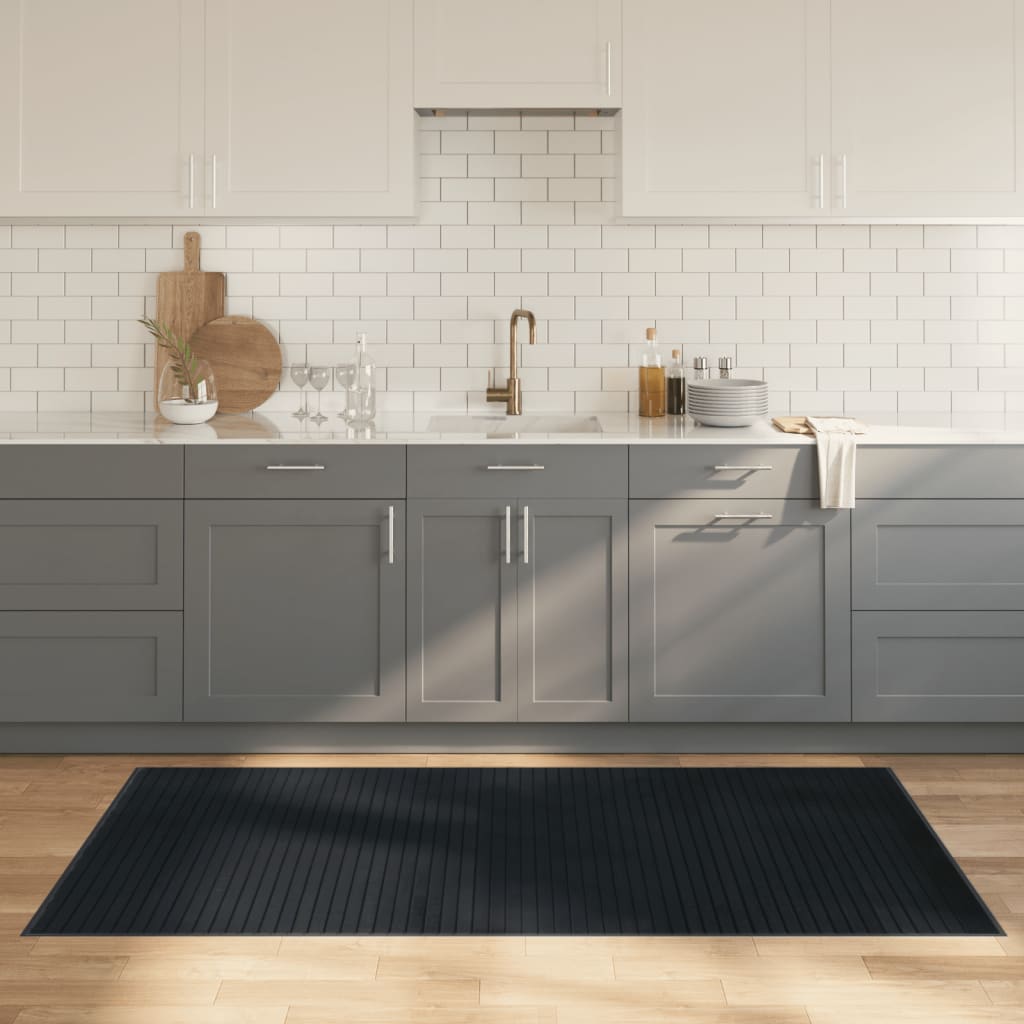 vidaXL Vloerkleed rechthoekig 60x100 cm bamboe zwart