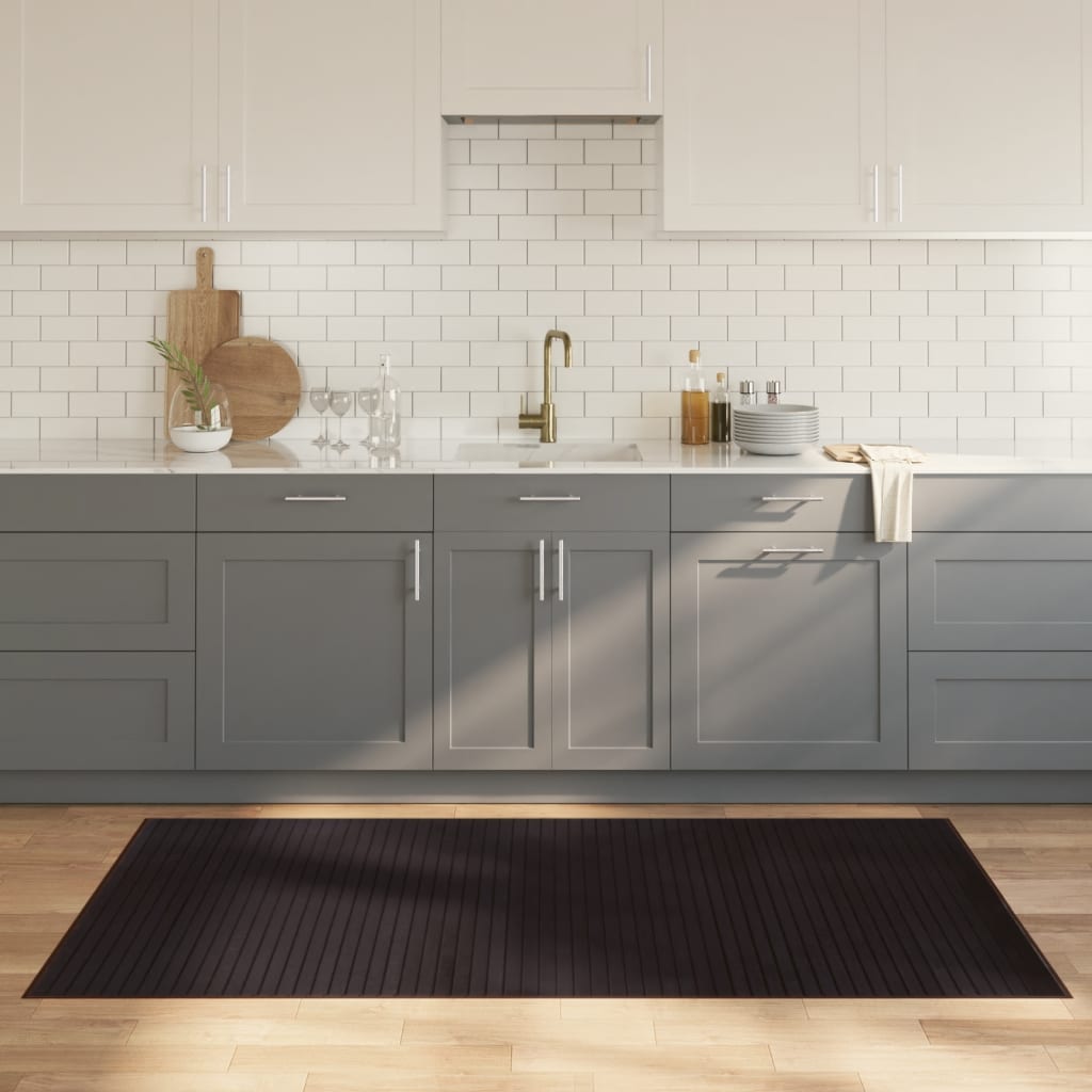 vidaXL Vloerkleed rechthoekig 60x100 cm bamboe zwart