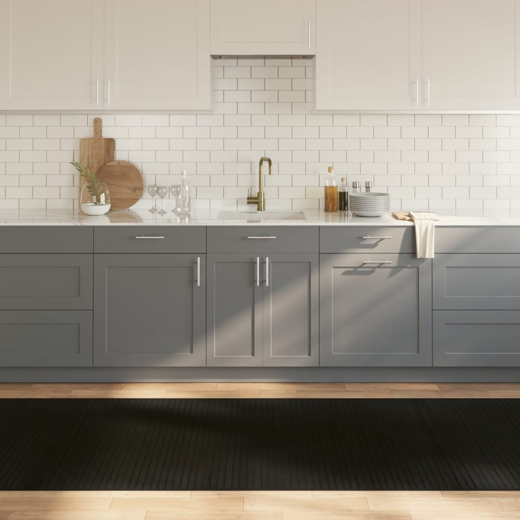 vidaXL Vloerkleed rechthoekig 60x100 cm bamboe zwart