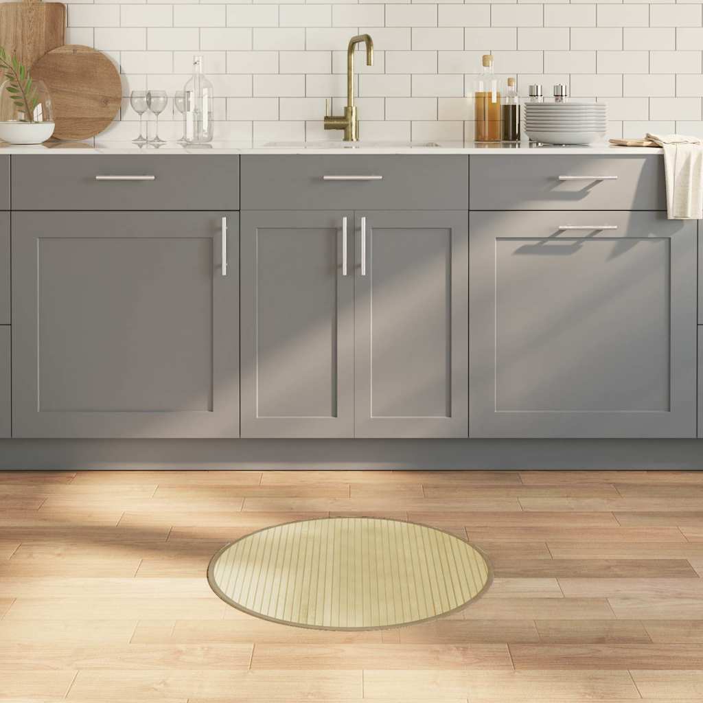 vidaXL Vloerkleed rond 60 cm bamboe zwart