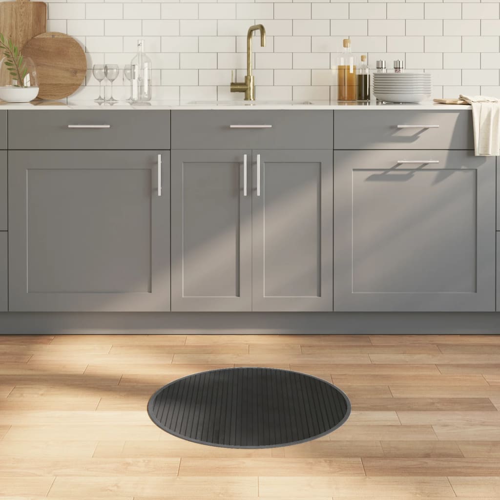 vidaXL Vloerkleed rond 60 cm bamboe zwart