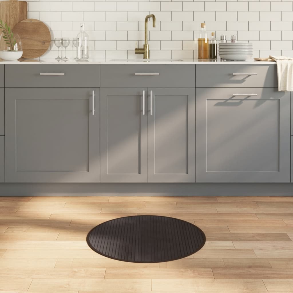 vidaXL Vloerkleed rond 60 cm bamboe zwart