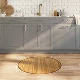 vidaXL Vloerkleed rond 60 cm bamboe zwart