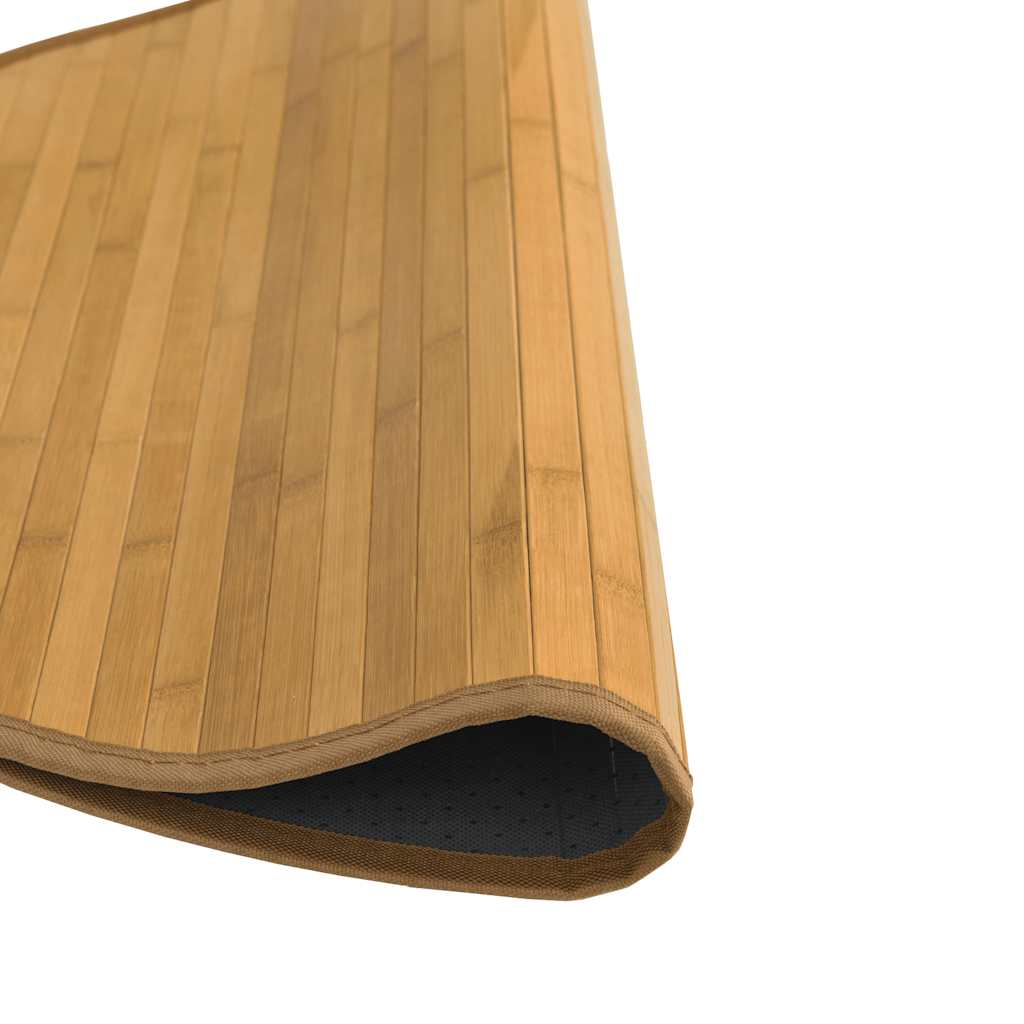 vidaXL Vloerkleed rond 60 cm bamboe zwart