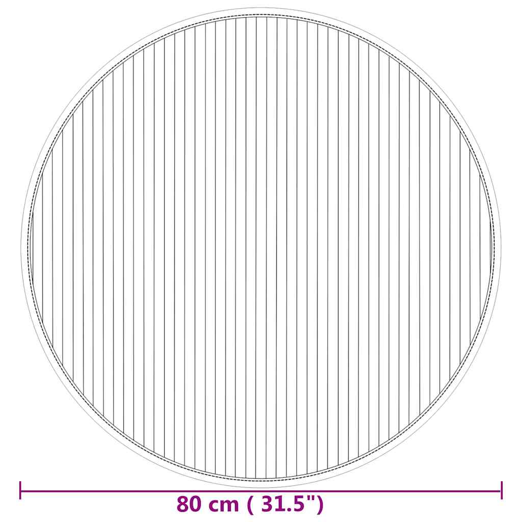 vidaXL Vloerkleed rond 60 cm bamboe zwart
