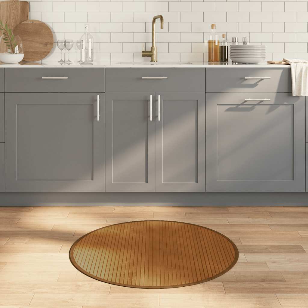 vidaXL Vloerkleed rond 60 cm bamboe zwart