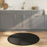 vidaXL Vloerkleed rond 60 cm bamboe zwart