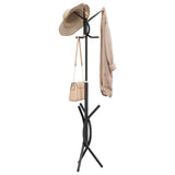 vidaXL Coat Rack 176 cm Powder-Coated Iron Black