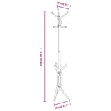 vidaXL Coat Rack 176 cm Powder-Coated Iron Black