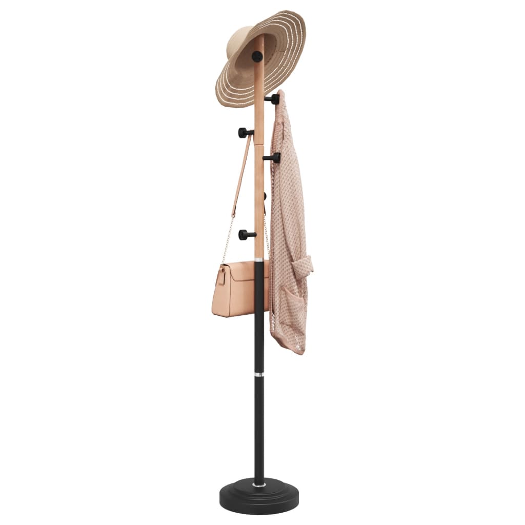 vidaXL Coat Rack 177 cm Powder-Coated Iron Black