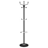 vidaXL Kapstok met parapluhouder 180 cm gepoedercoat ijzer zwart