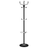 vidaXL Kapstok met parapluhouder 180 cm gepoedercoat ijzer zwart