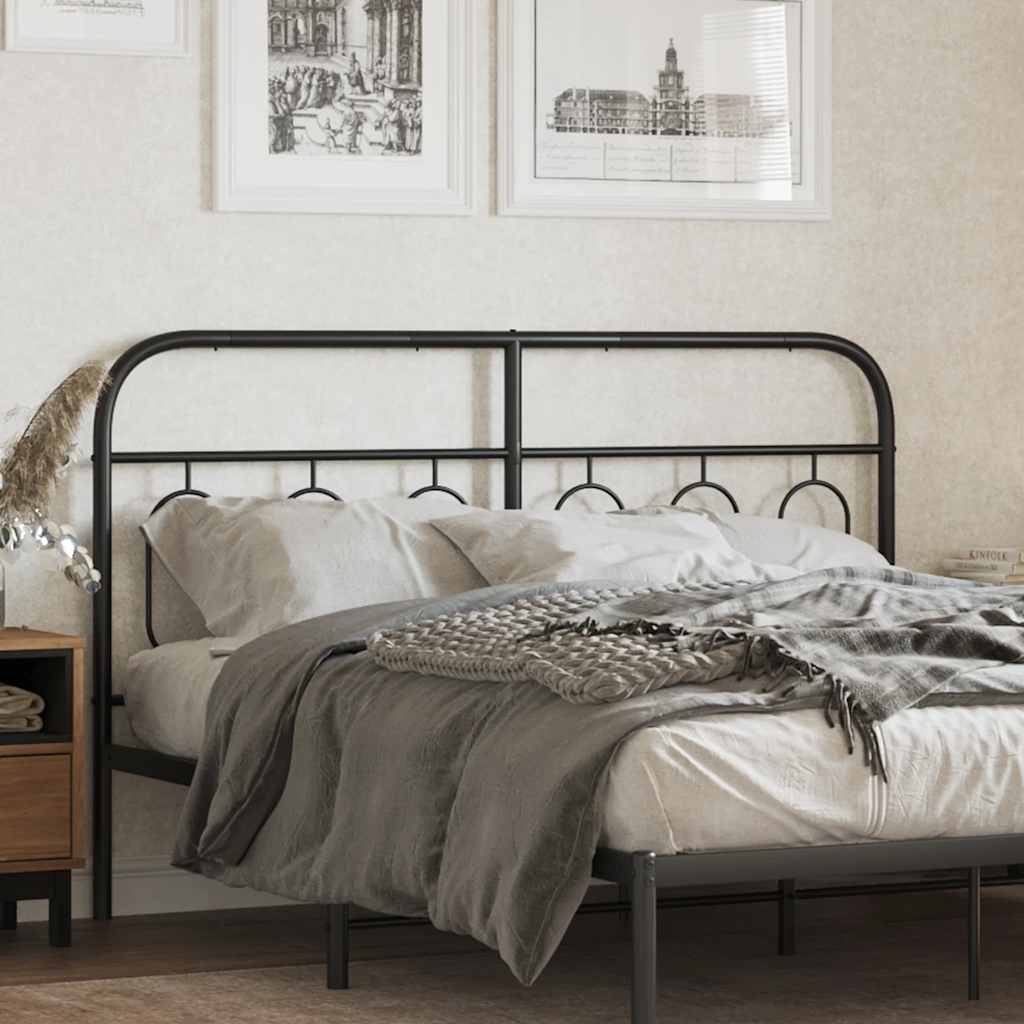 vidaXL Replacement Headboard 75 cm Metal Black