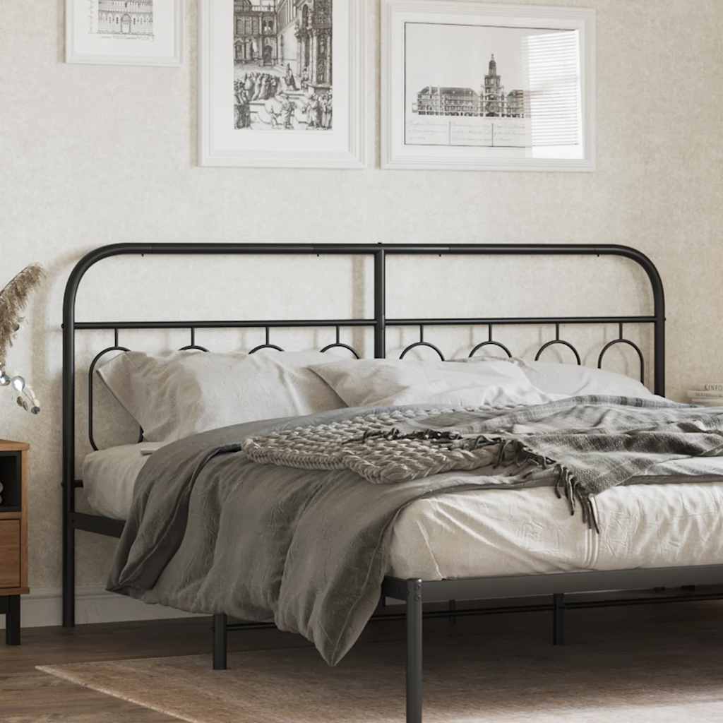 vidaXL Replacement Headboard 75 cm Metal Black