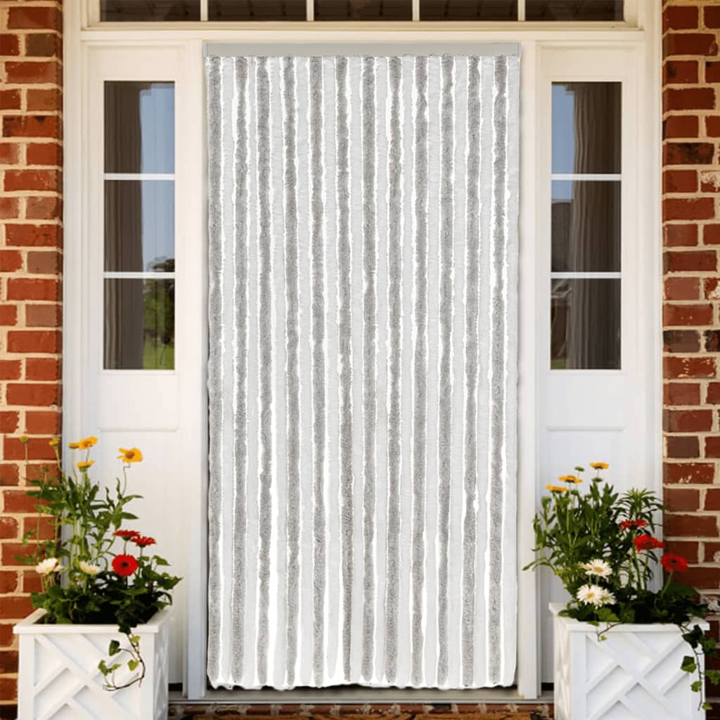 vidaXL Vliegengordijn 90x220 cm chenille beige en lichtbruin