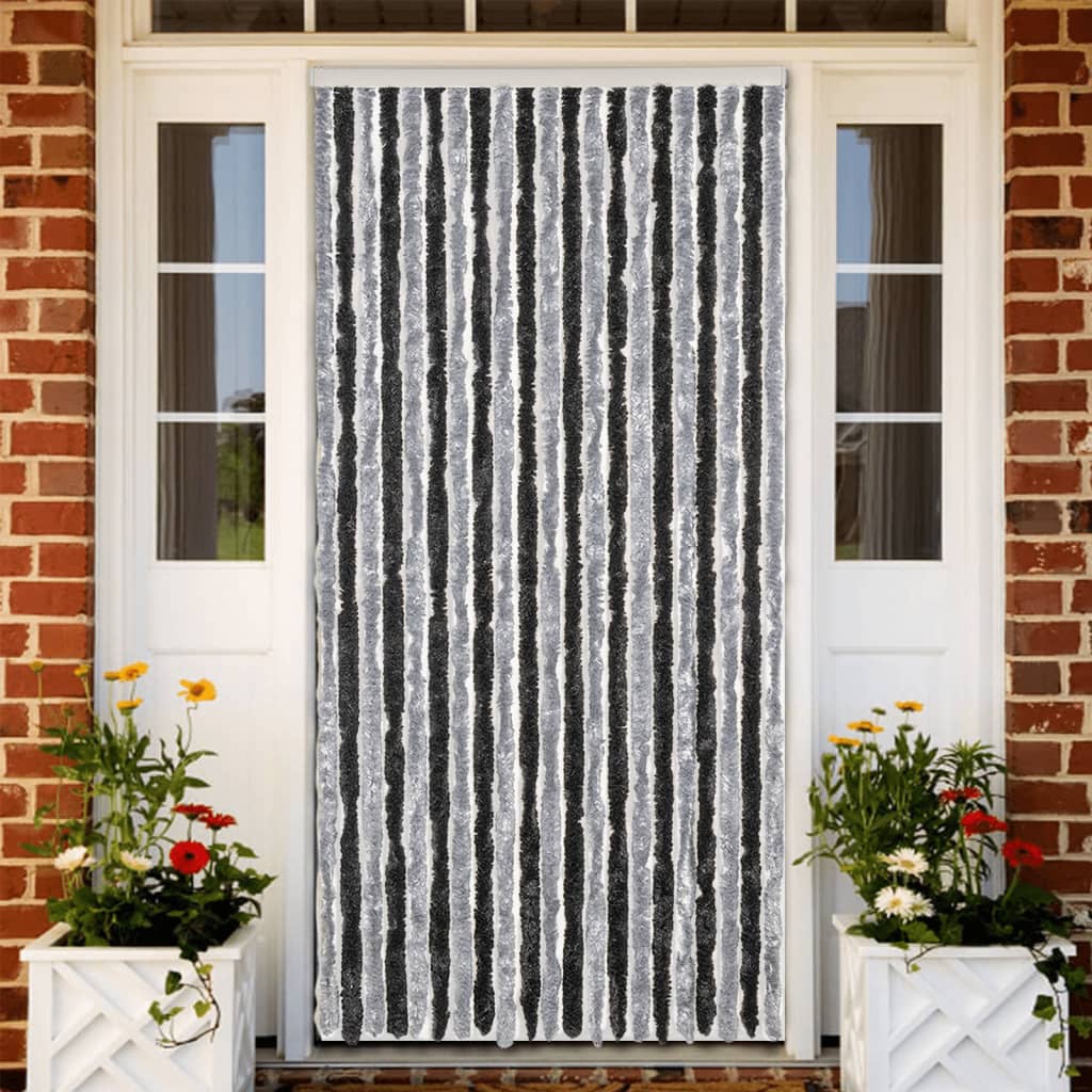vidaXL Vliegengordijn 90x220 cm chenille beige en lichtbruin