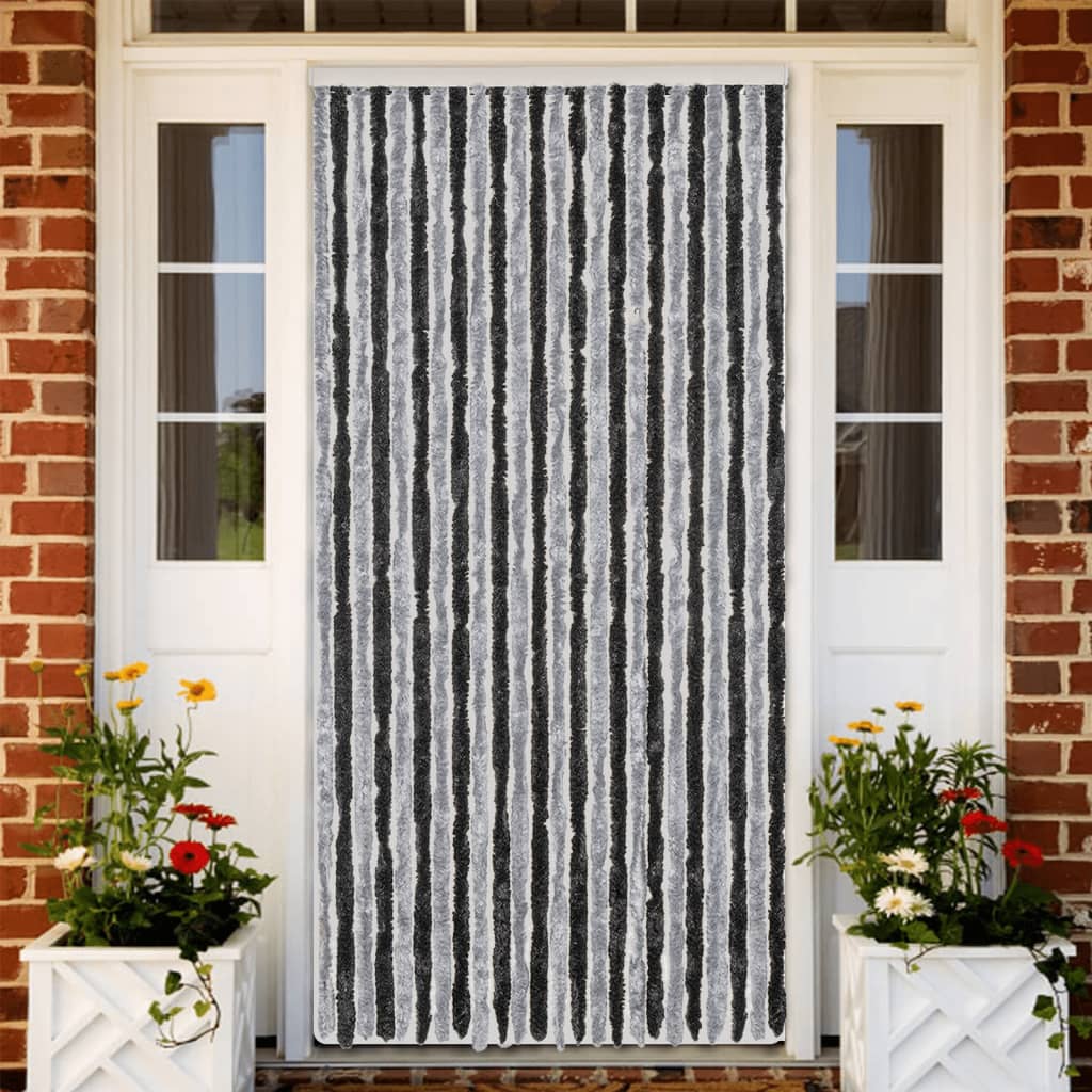 vidaXL Vliegengordijn 90x220 cm chenille beige en lichtbruin