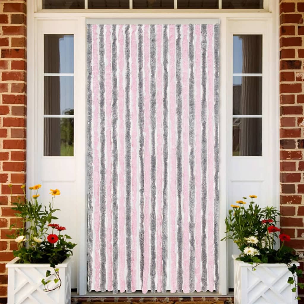 vidaXL Vliegengordijn 90x220 cm chenille beige en lichtbruin