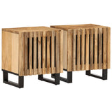 vidaXL Nachtkastje 40x34x46 cm massief ruw mangohout