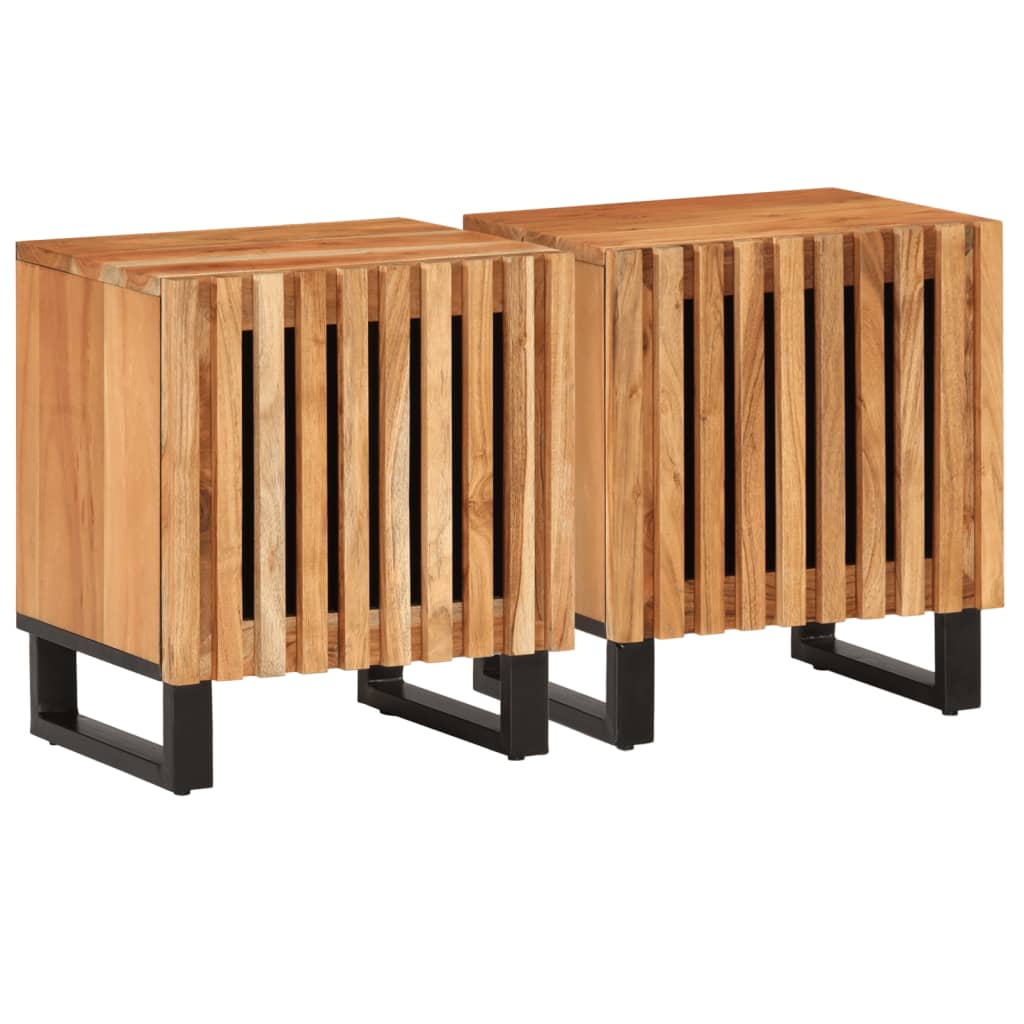 vidaXL Nachtkastje 40x34x46 cm massief ruw mangohout