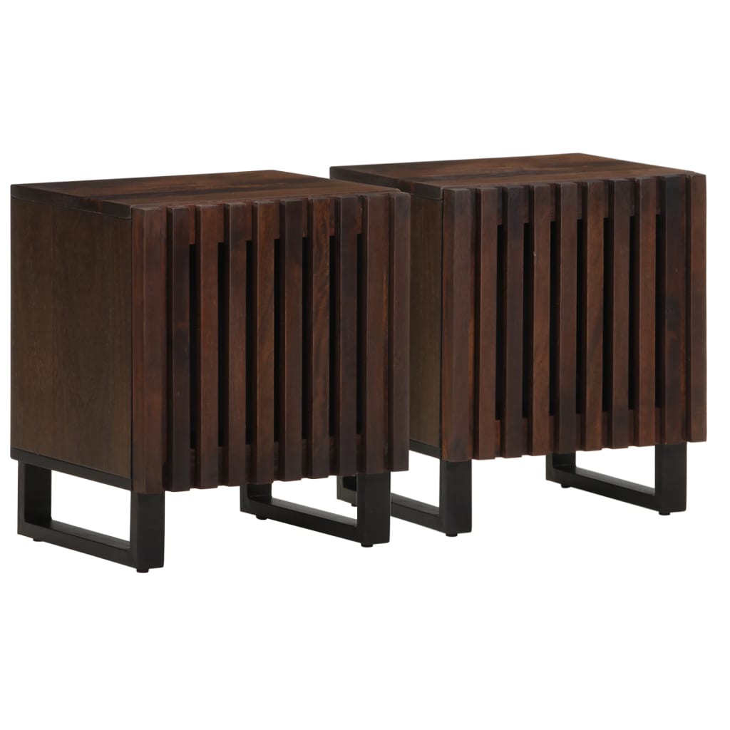 vidaXL Nachtkastje 40x34x46 cm massief ruw mangohout