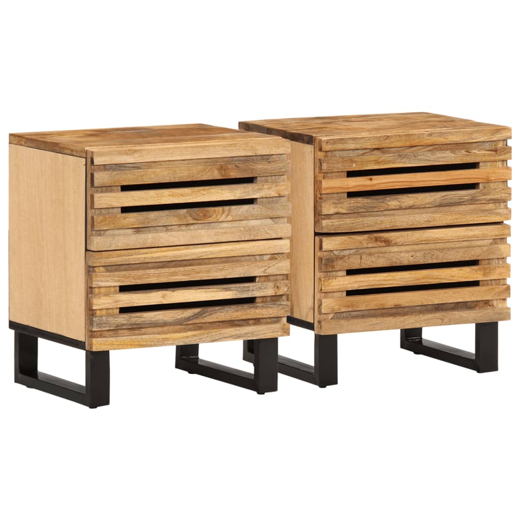 vidaXL Nachtkastje 40x34x46 cm massief ruw mangohout