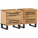 vidaXL Nachtkastje 40x34x46 cm massief ruw mangohout