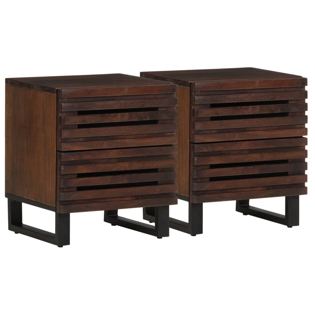 vidaXL Nachtkastje 40x34x46 cm massief ruw mangohout