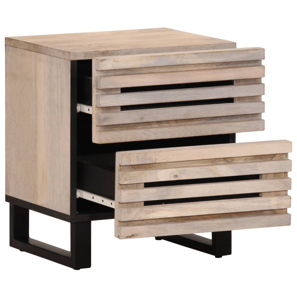 vidaXL Nachtkastje 40x34x46 cm massief ruw mangohout