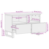 vidaXL TV Cabinet 70x34x46 cm Solid Acacia Wood